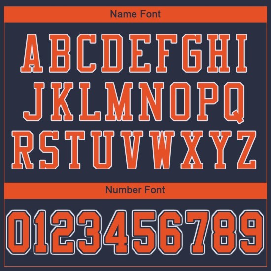 Authentic Orange-White Jersey Mesh Custom Football Navy Authentic Orange-White Jersey Mesh Custom Football Navy